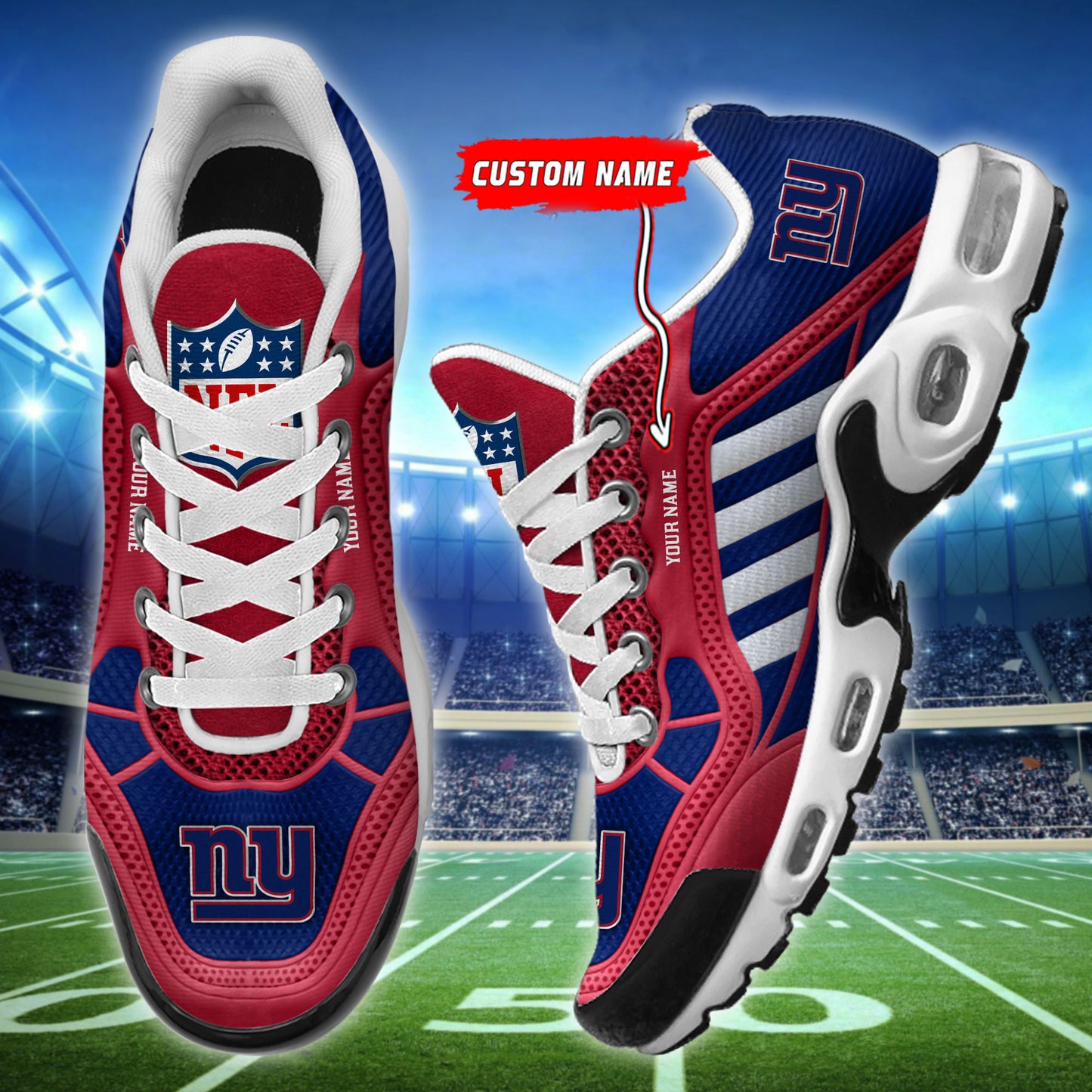 New York Giants Personalized Plus T-N Youth Sneakers BG158