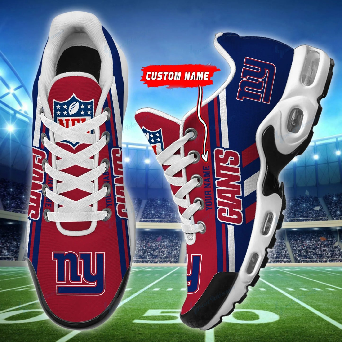 New York Giants Personalized Plus T-N Youth Sneakers BG71