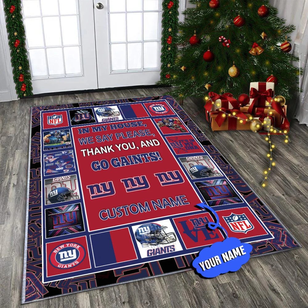 New York Giants Personalized Premium Rectangle Rug 36