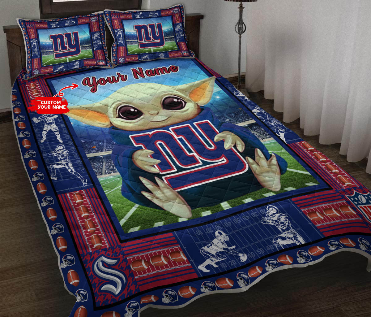 New York Giants Personalized Quilt Set BG72