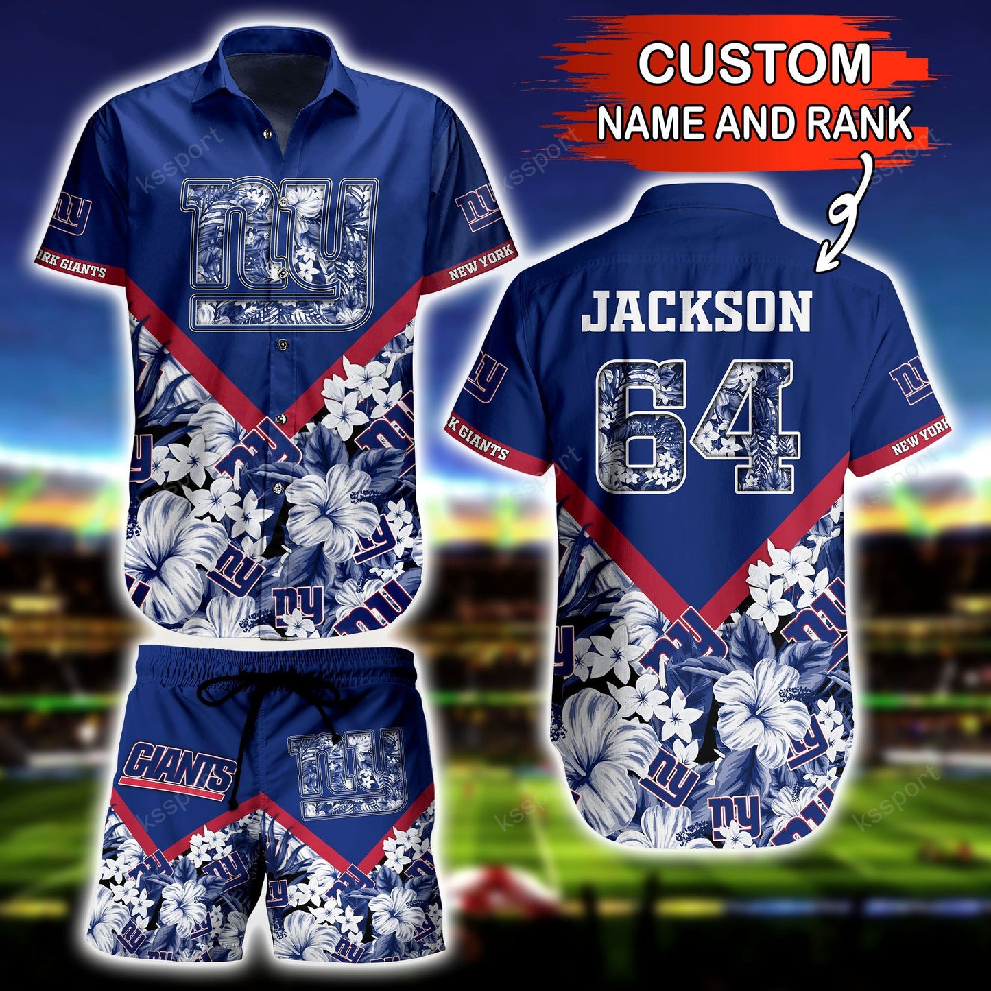New York Giants Personalized Shirt and Shorts BG291