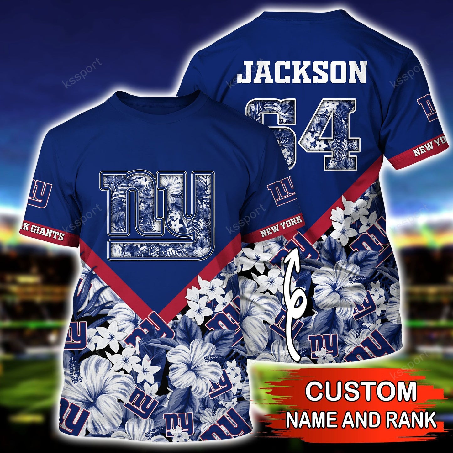 New York Giants Personalized Shirt and Shorts BG291