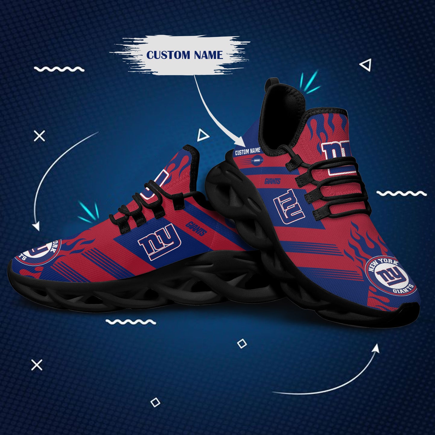 New York Giants Personalized Yezy Running Sneakers BB586