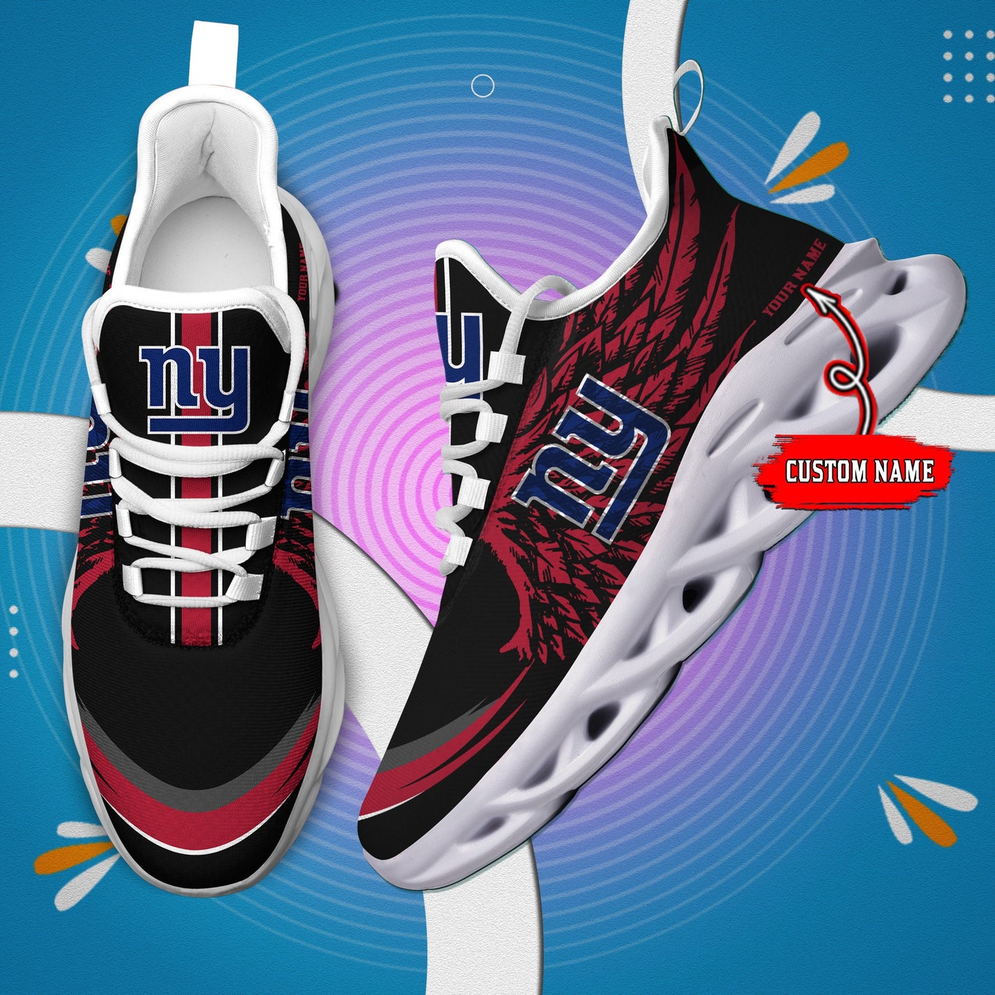 New York Giants Personalized Yezy Running Sneakers BB674