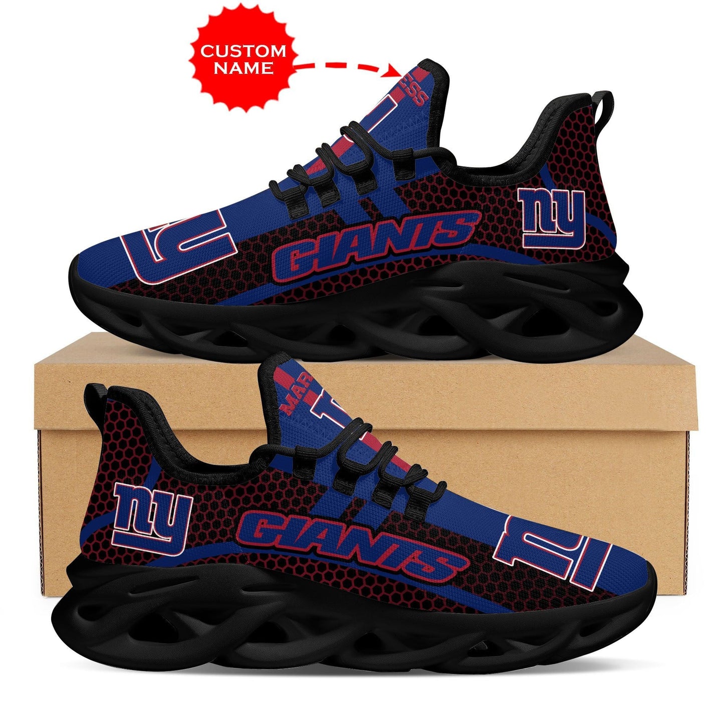 New York Giants Shoes Clunky Sneakers Luxury NFL Custom name