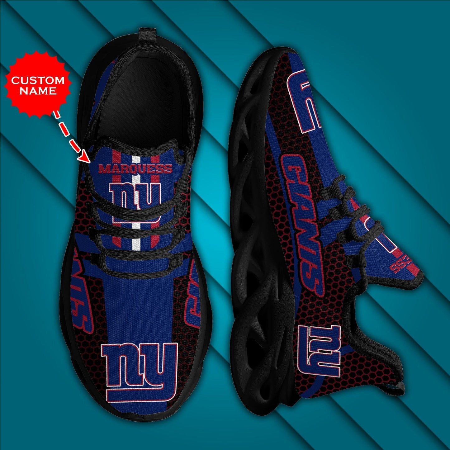 New York Giants Shoes Clunky Sneakers Luxury NFL Custom name