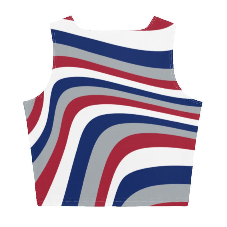 New York Giants Swirl Print Crop Top