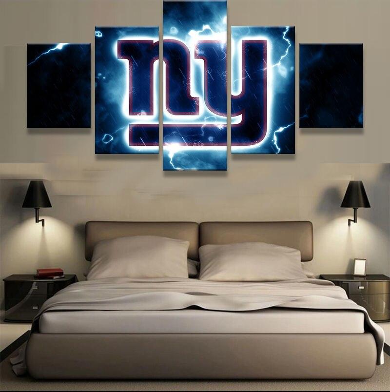 New York Giants 5 Piece Canvas Wall Art With Frame HA24