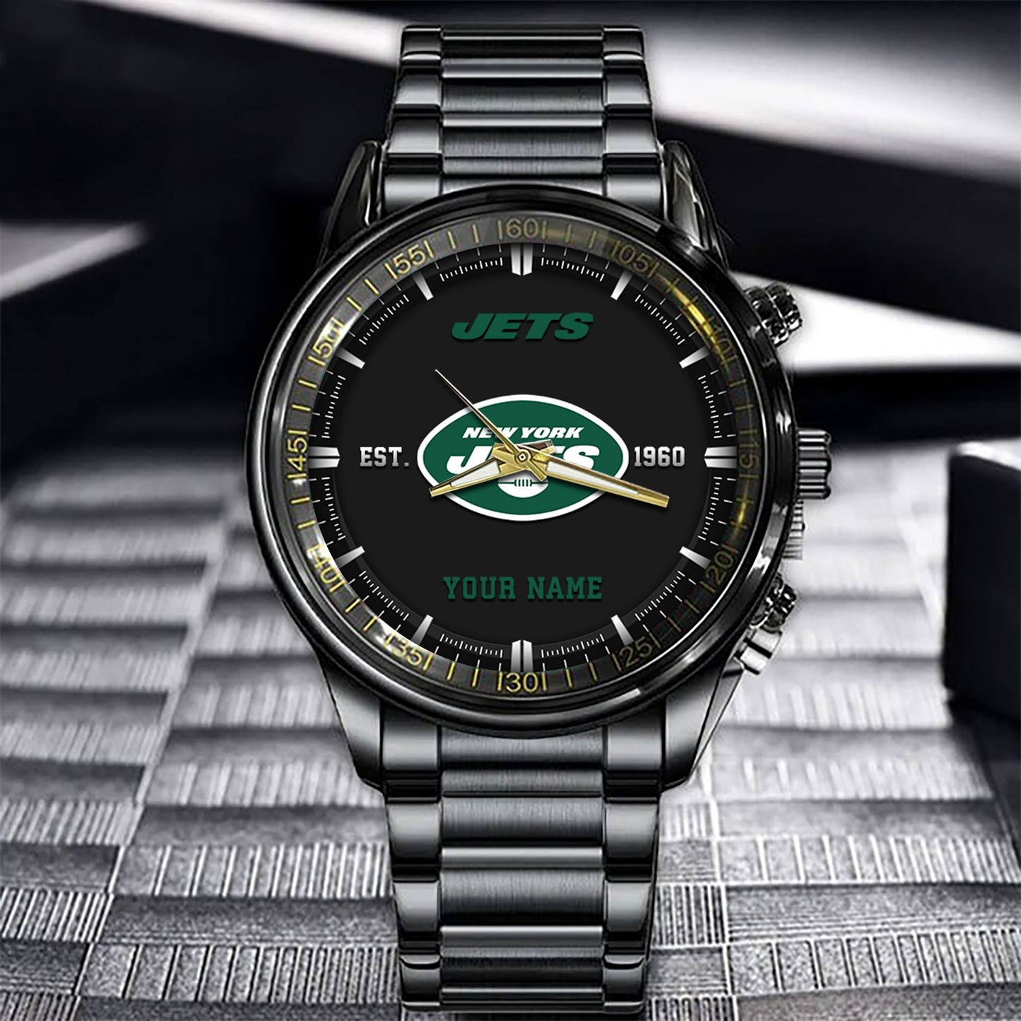 New York Jets Black Fashion Watch Gifts For Sport Fans AZWATCH079