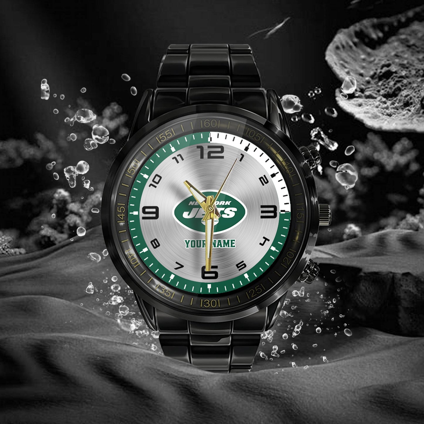 New York Jets Black Fashion Watch Gifts For Sport Fans AZWATCH025