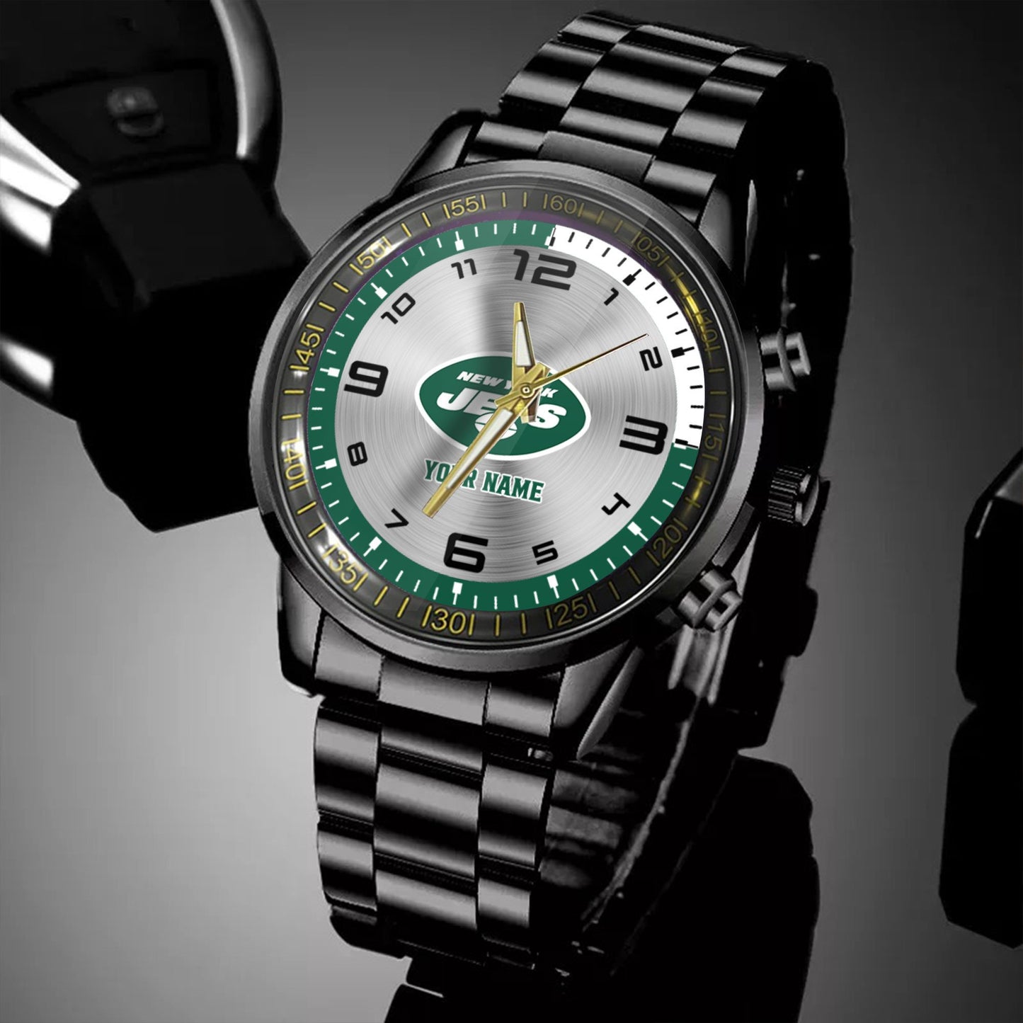 New York Jets Black Fashion Watch Gifts For Sport Fans AZWATCH025