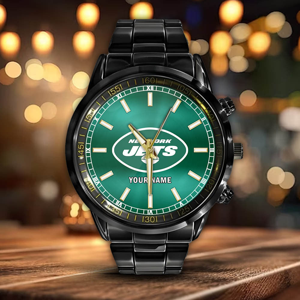 New York Jets Black Fashion Watch Gifts For Sport Fans AZWATCH049