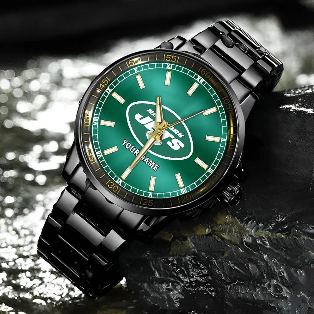 New York Jets Black Fashion Watch Gifts For Sport Fans AZWATCH049