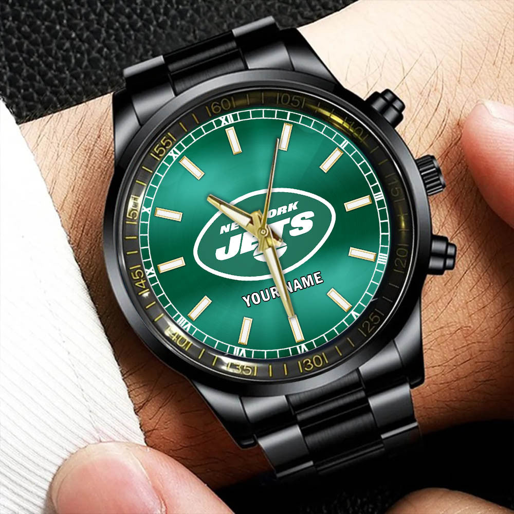 New York Jets Black Fashion Watch Gifts For Sport Fans AZWATCH049