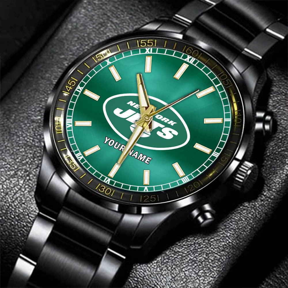 New York Jets Black Fashion Watch Gifts For Sport Fans AZWATCH049