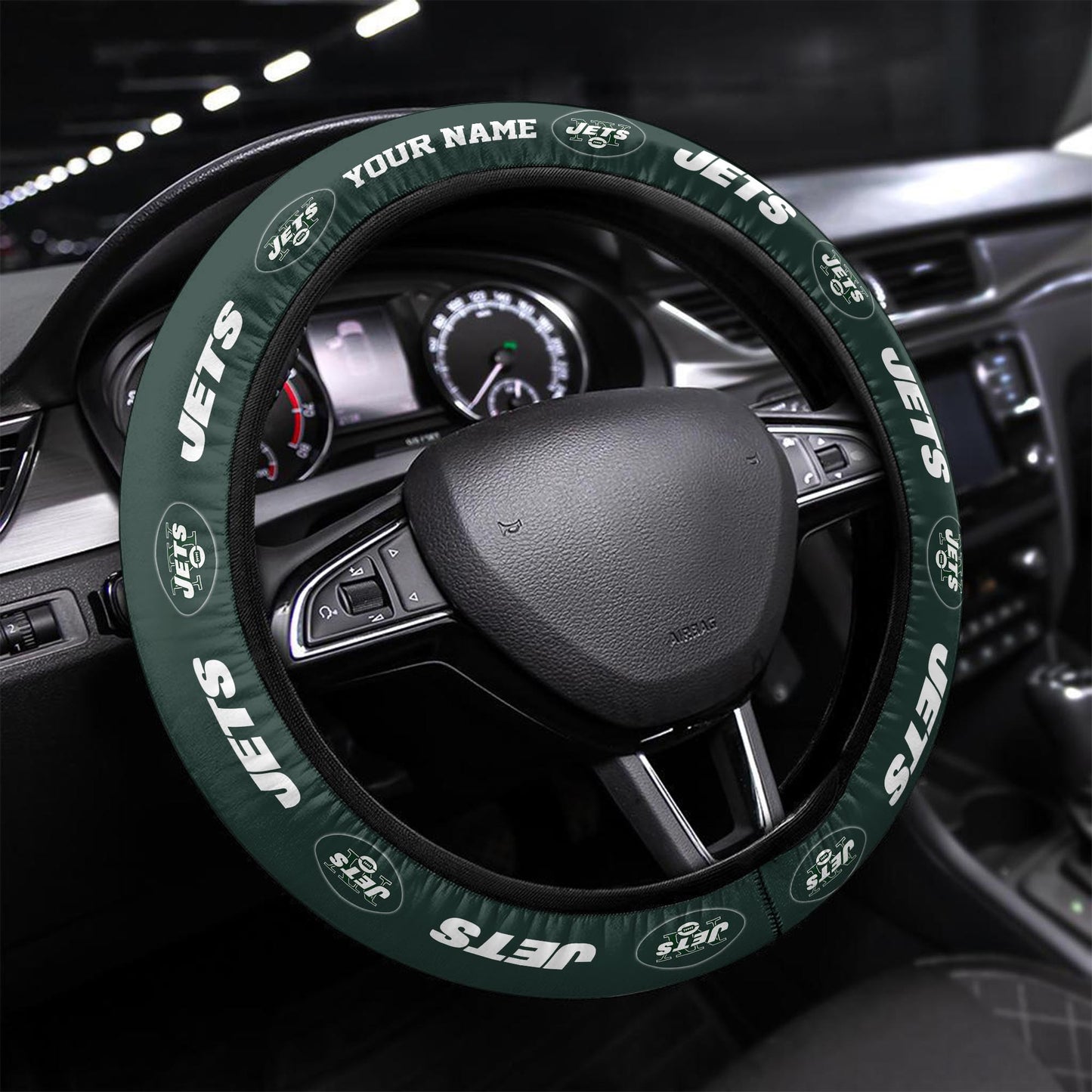New York Jets Personalized 3D Steering Wheel Cover 88