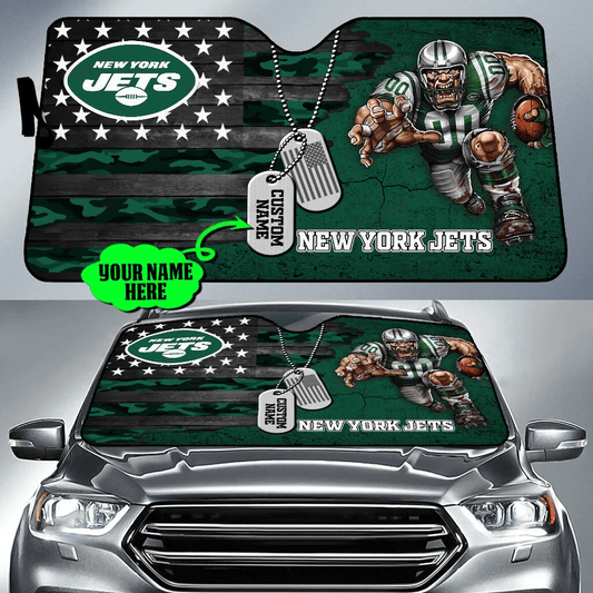 New York Jets Personalized Auto Sun Shade BG54
