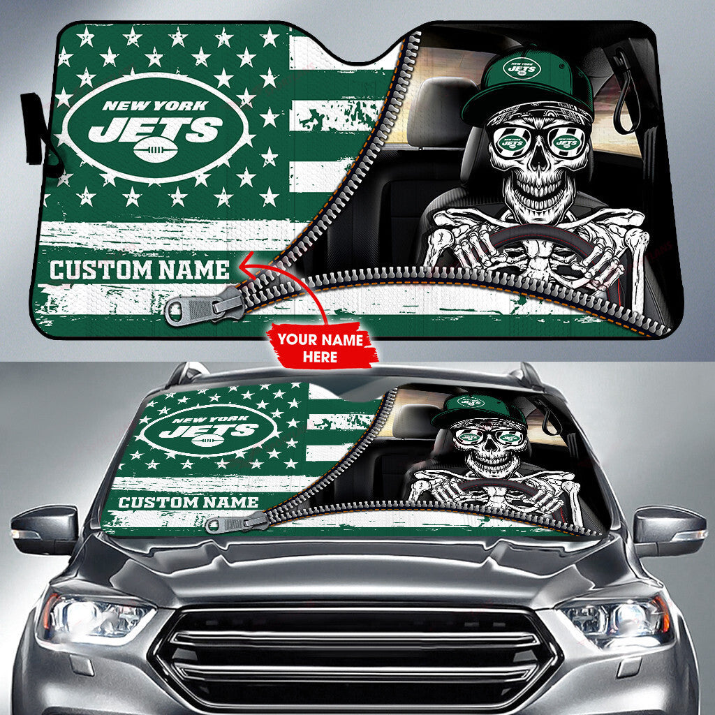 New York Jets Personalized Auto Sun Shade BG86