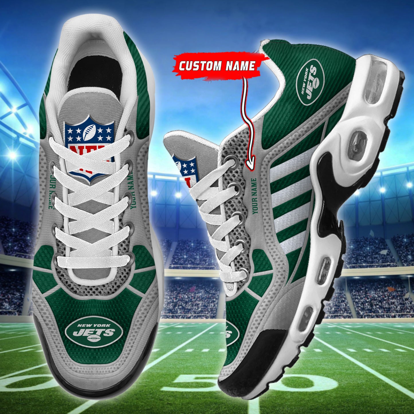 New York Jets Personalized Plus T-N Youth Sneakers BG159