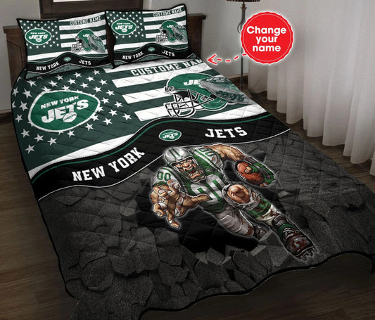 New York Jets Personalized Quilt Set BG25
