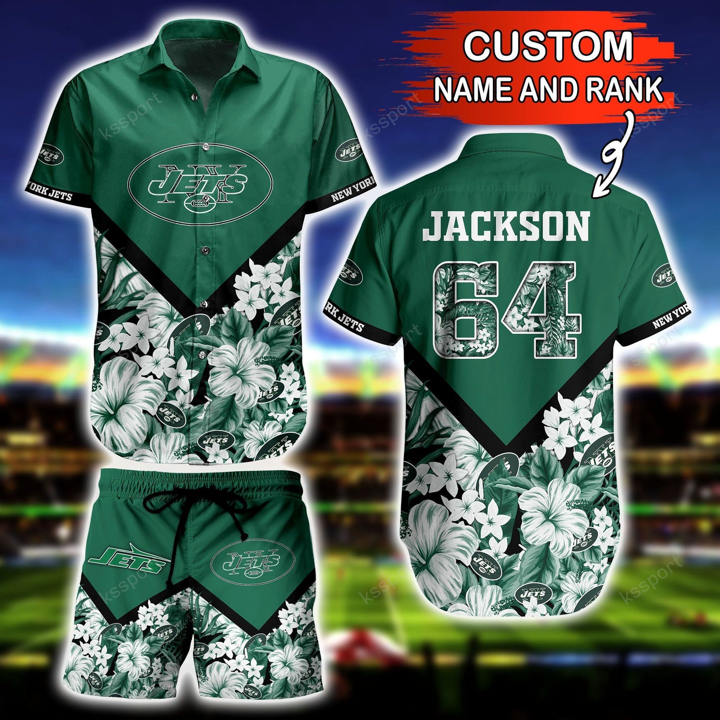 New York Jets Personalized Shirt and Shorts BG292