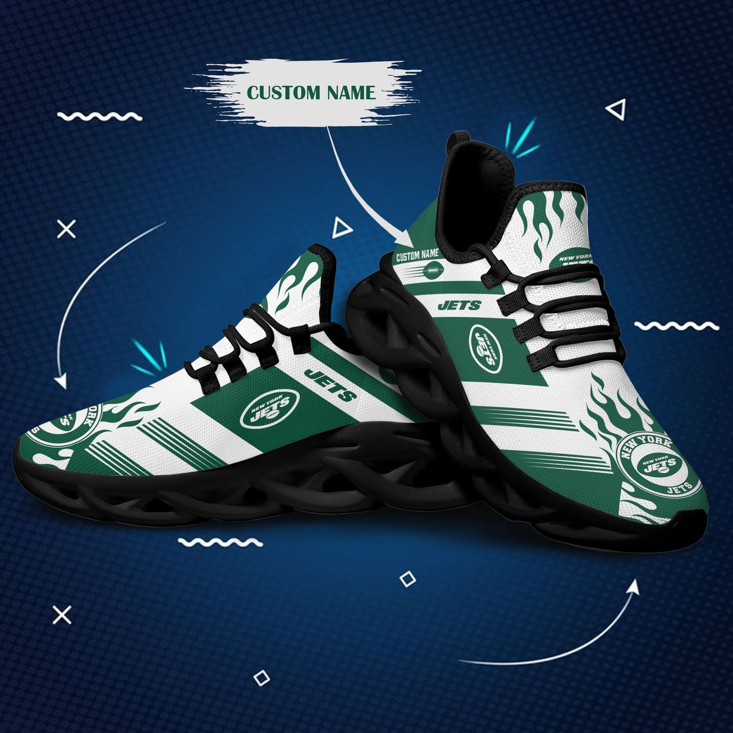 New York Jets Personalized Yezy Running Sneakers BB574