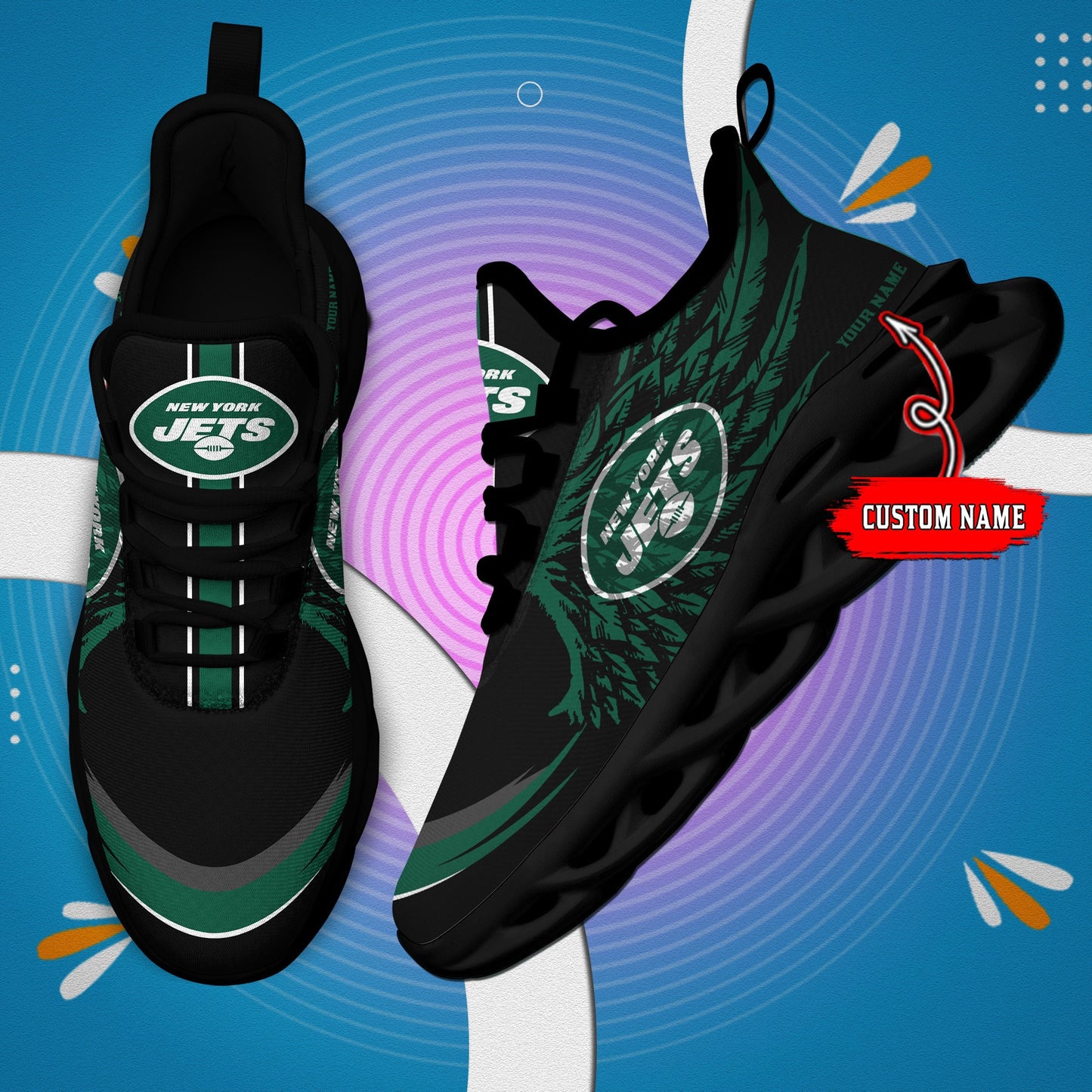 New York Jets Personalized Yezy Running Sneakers BB675
