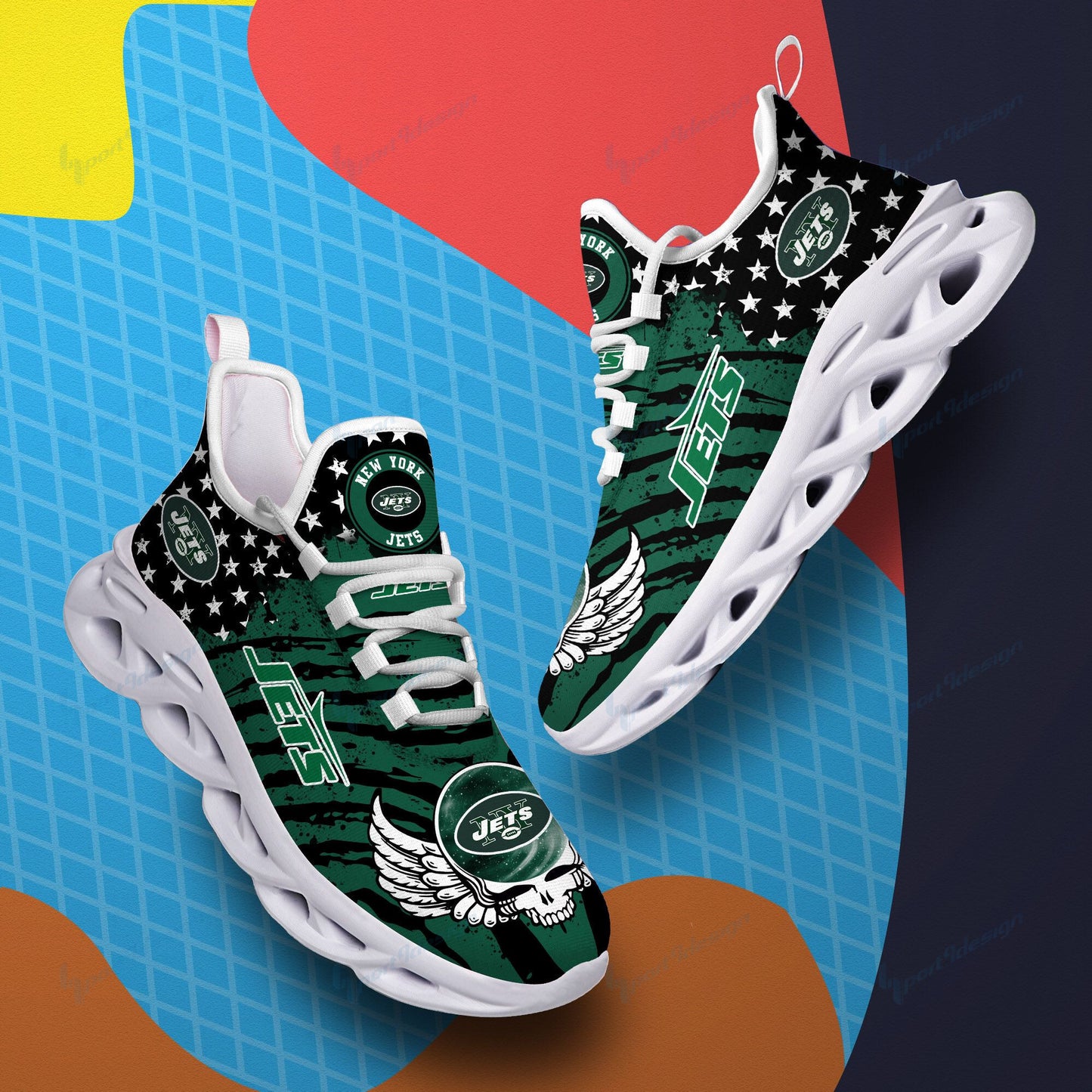 New York Jets Yezy Running Sneakers BB766