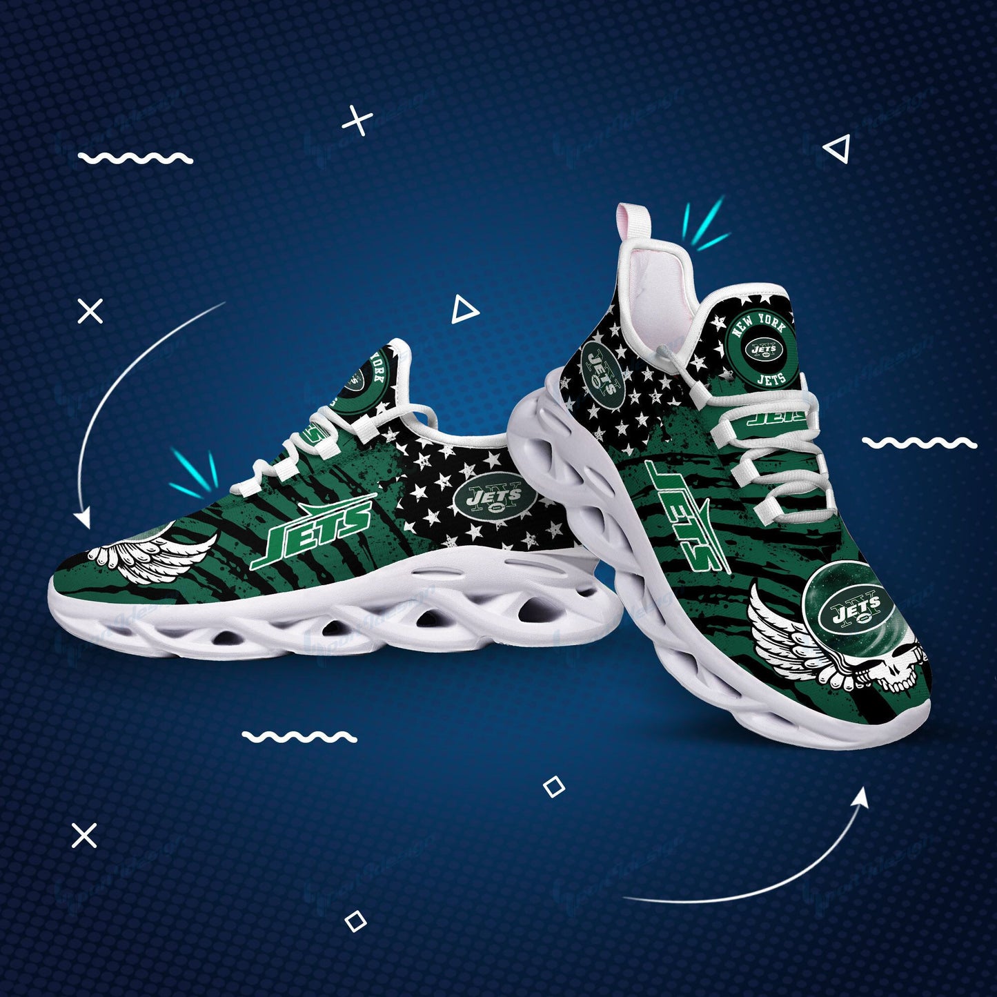 New York Jets Yezy Running Sneakers BB766