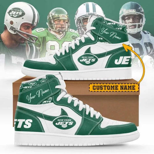 New York Jets Limited Edition High AJ1 Shoes with Custom Name AZBTAJ1SEW000025