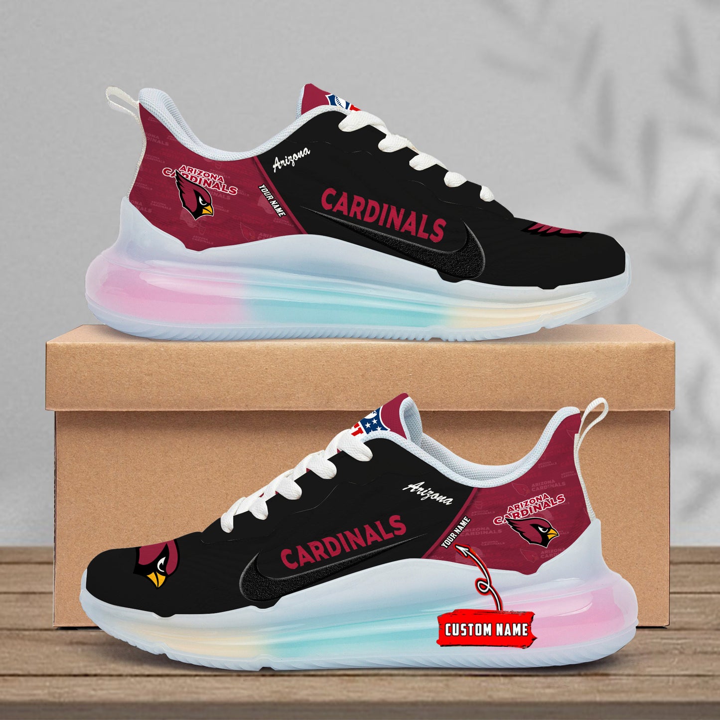 Arizona Cardinals Rainbow Cushion Running Shoes AZBTCRS00001