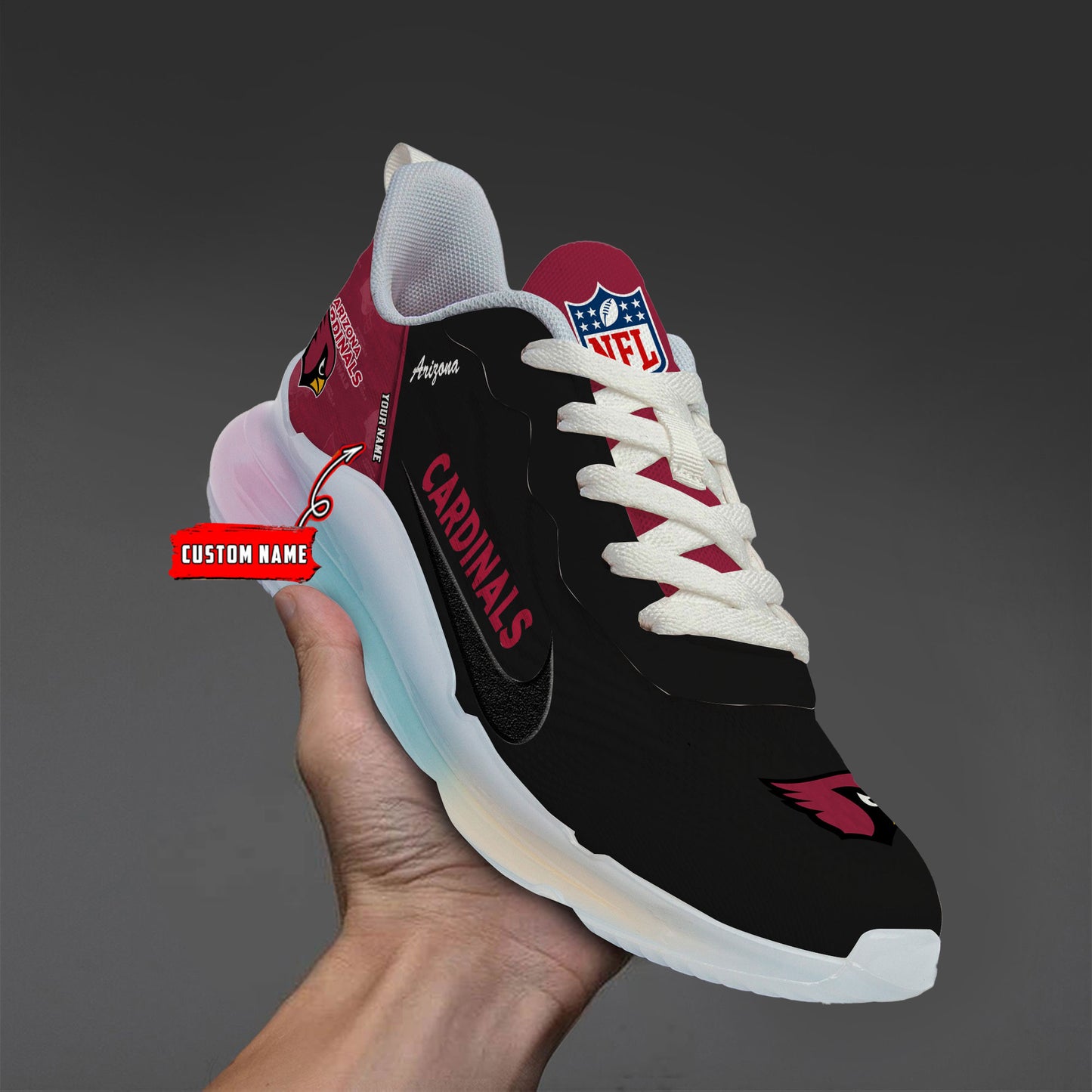 Arizona Cardinals Rainbow Cushion Running Shoes AZBTCRS00001