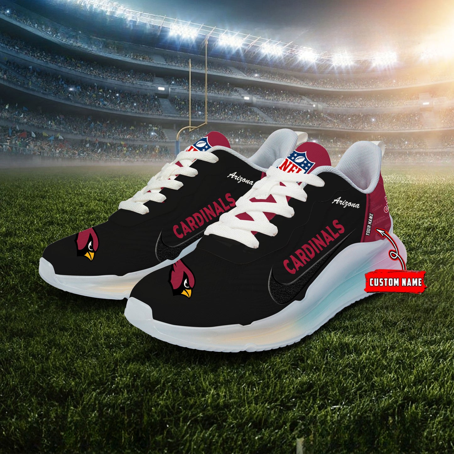 Arizona Cardinals Rainbow Cushion Running Shoes AZBTCRS00001