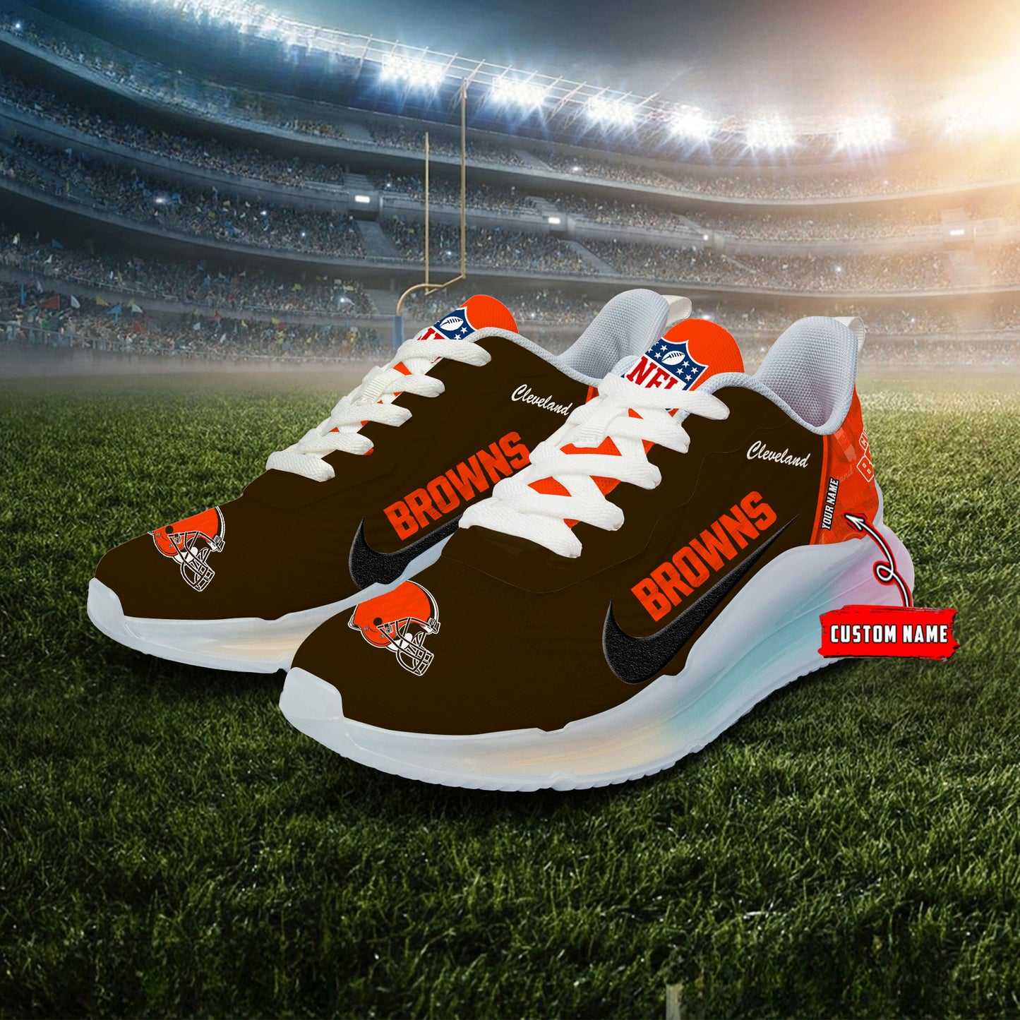 Cleveland Browns Rainbow Cushion Running Shoes AZBTCRS00008