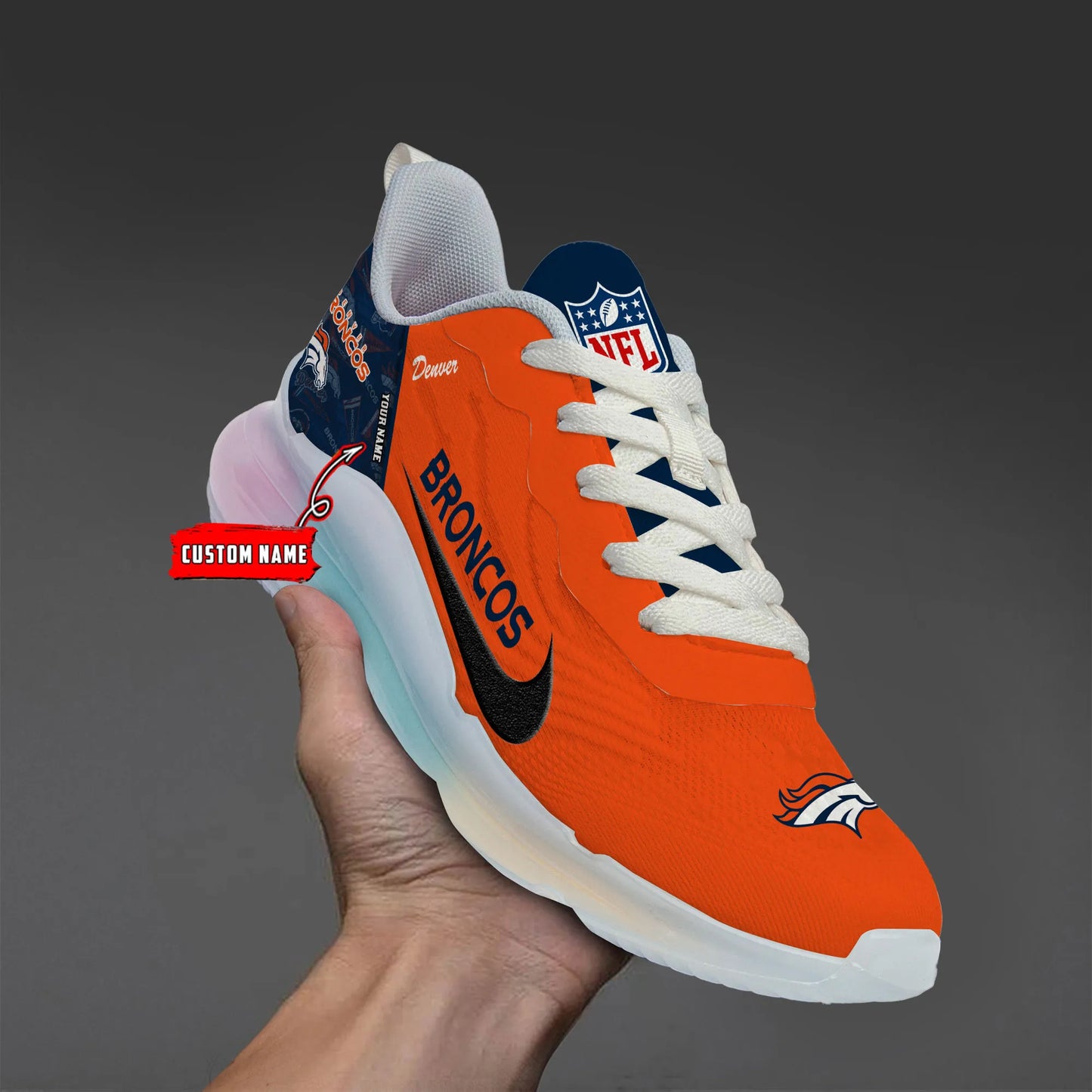 Denver Broncos  Rainbow Cushion Running Shoes AZBTCRS00010