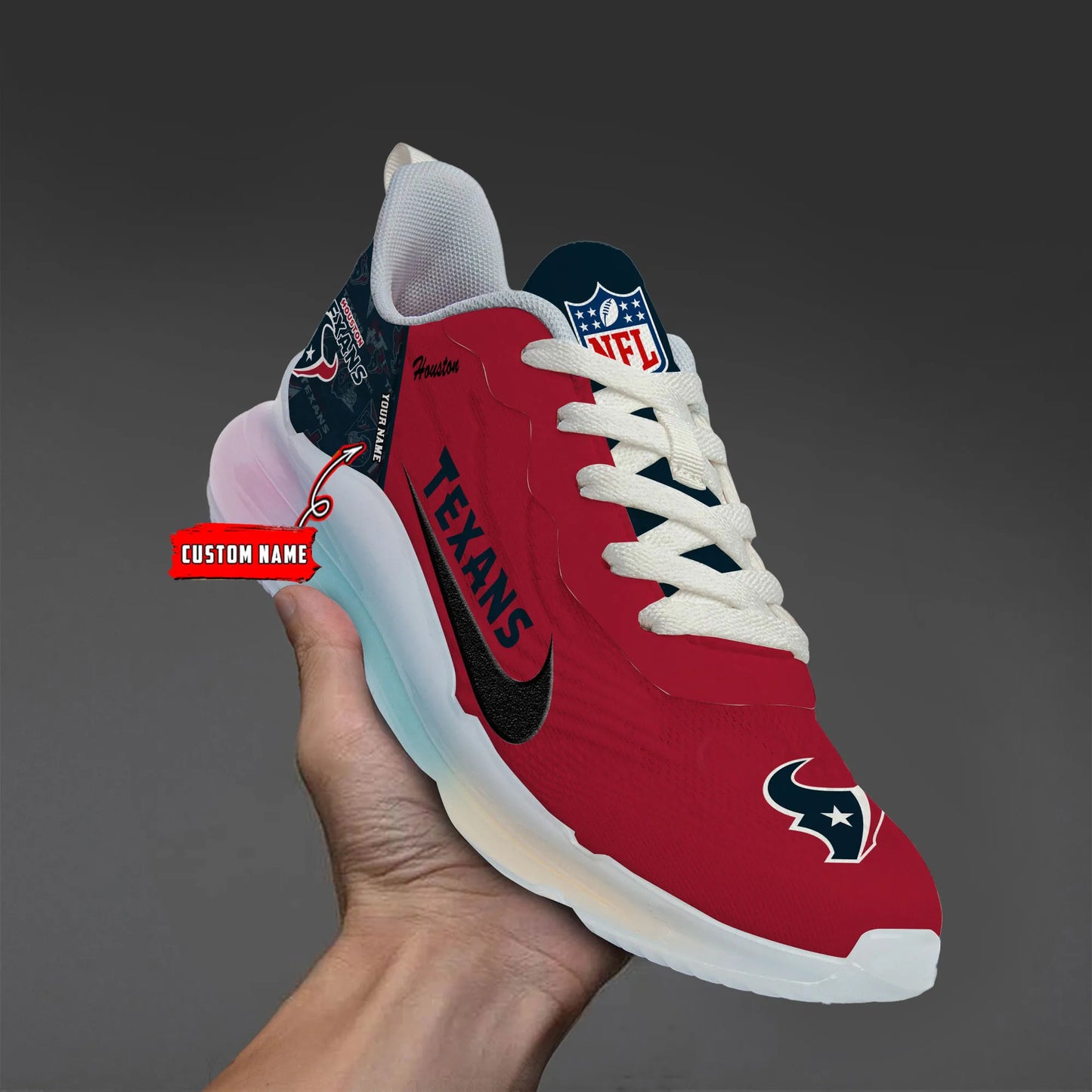 Houston Texans  Rainbow Cushion Running Shoes AZBTCRS00013