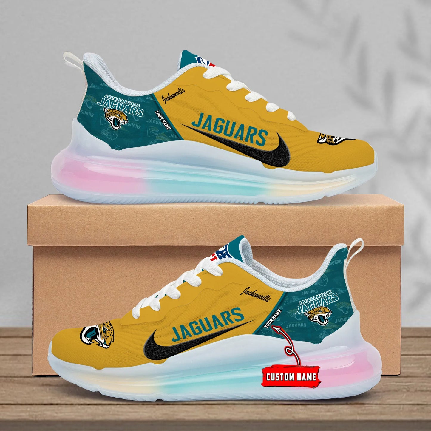 Jacksonville JaguaCRS  Rainbow Cushion Running Shoes AZBTCRS00015