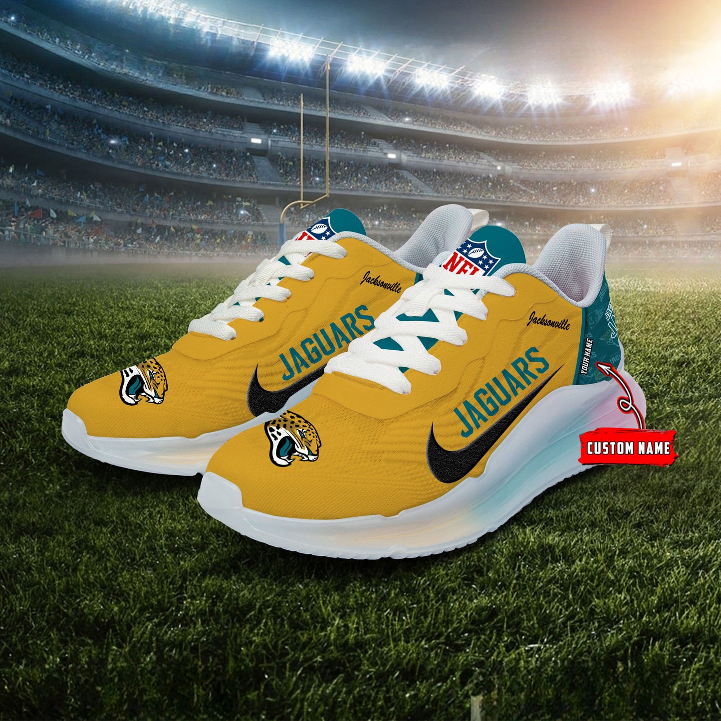 Jacksonville JaguaCRS  Rainbow Cushion Running Shoes AZBTCRS00015