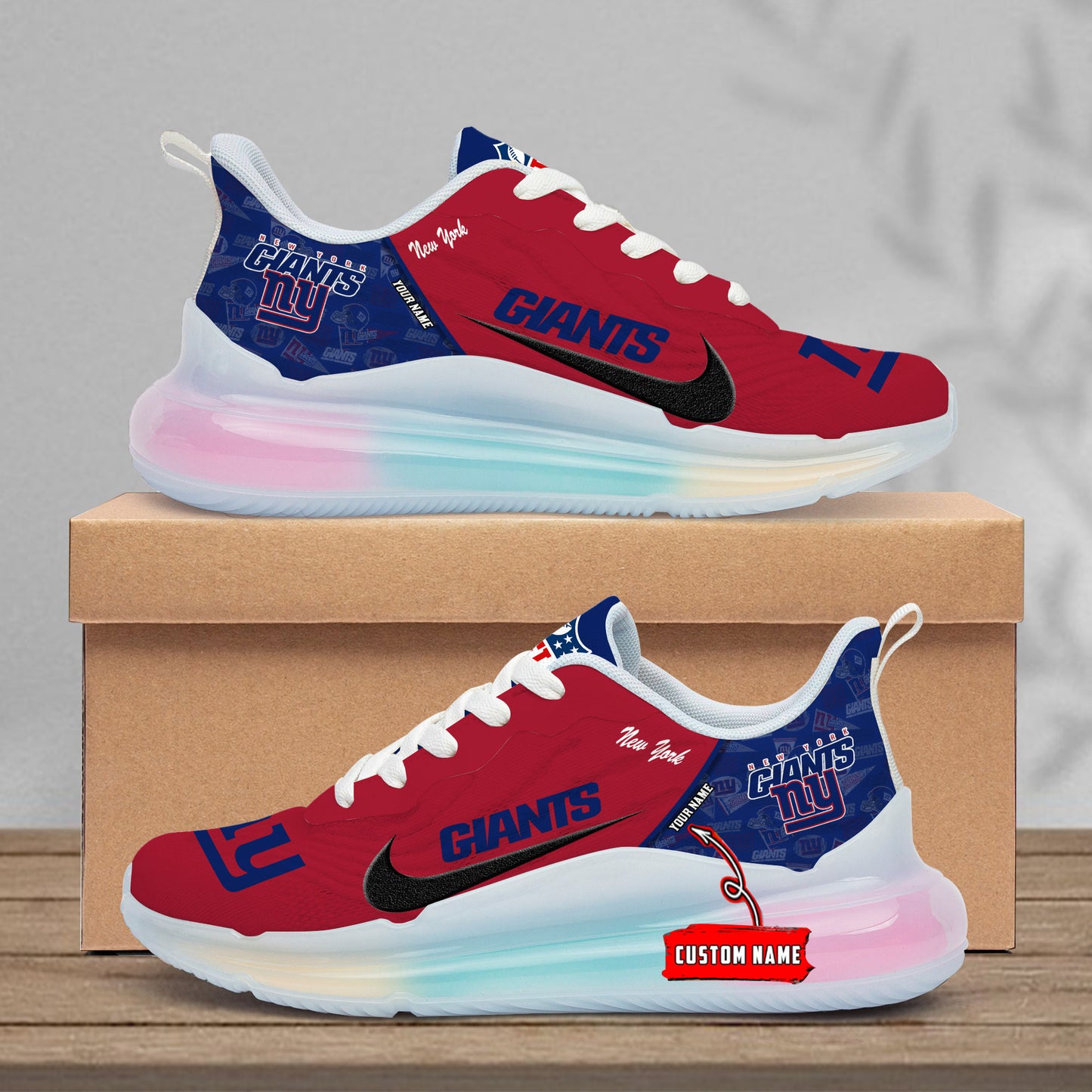 New York Giants Rainbow Cushion Running Shoes AZBTCRS00021