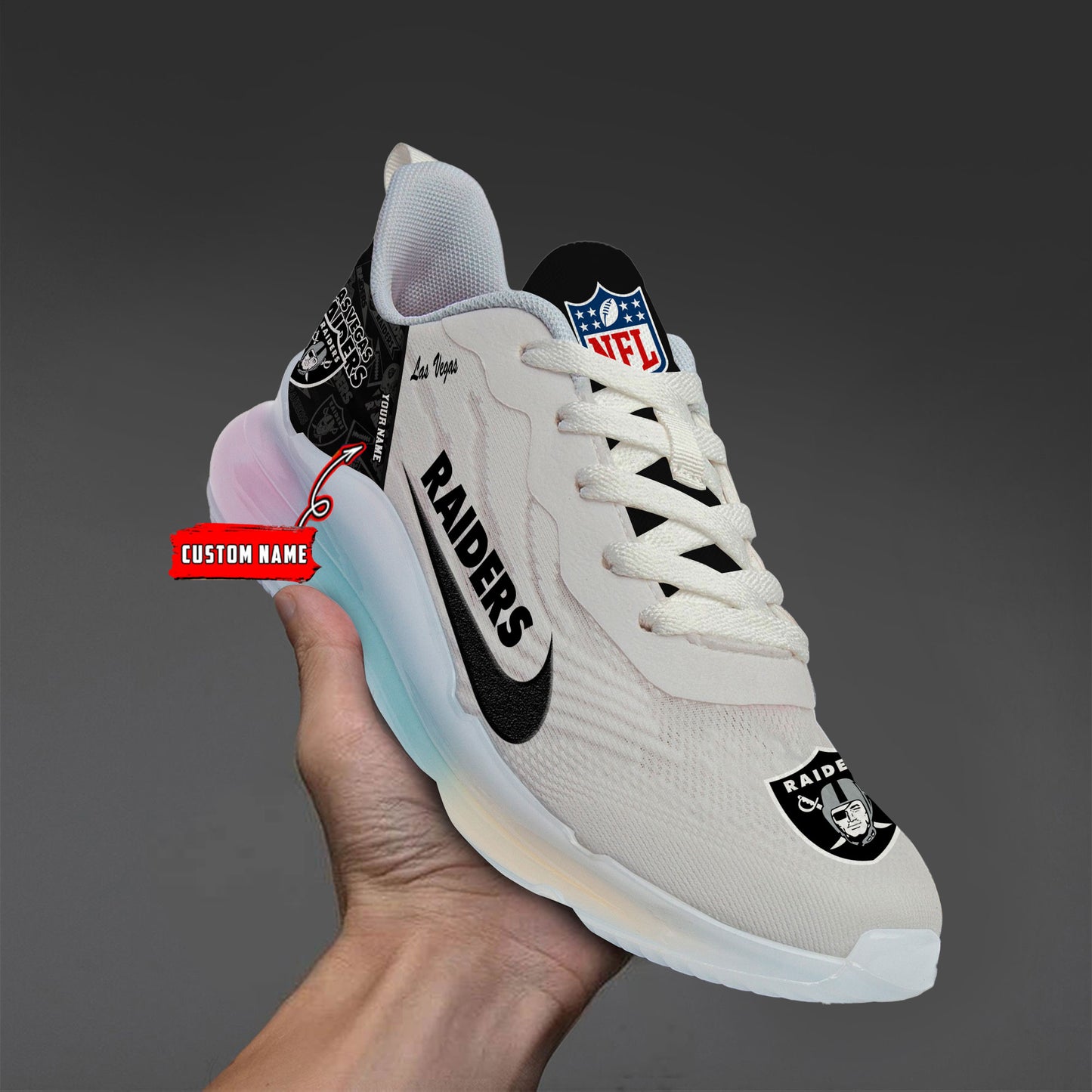 Las Vegas Raiders Rainbow Cushion Running Shoes AZBTCRS00023