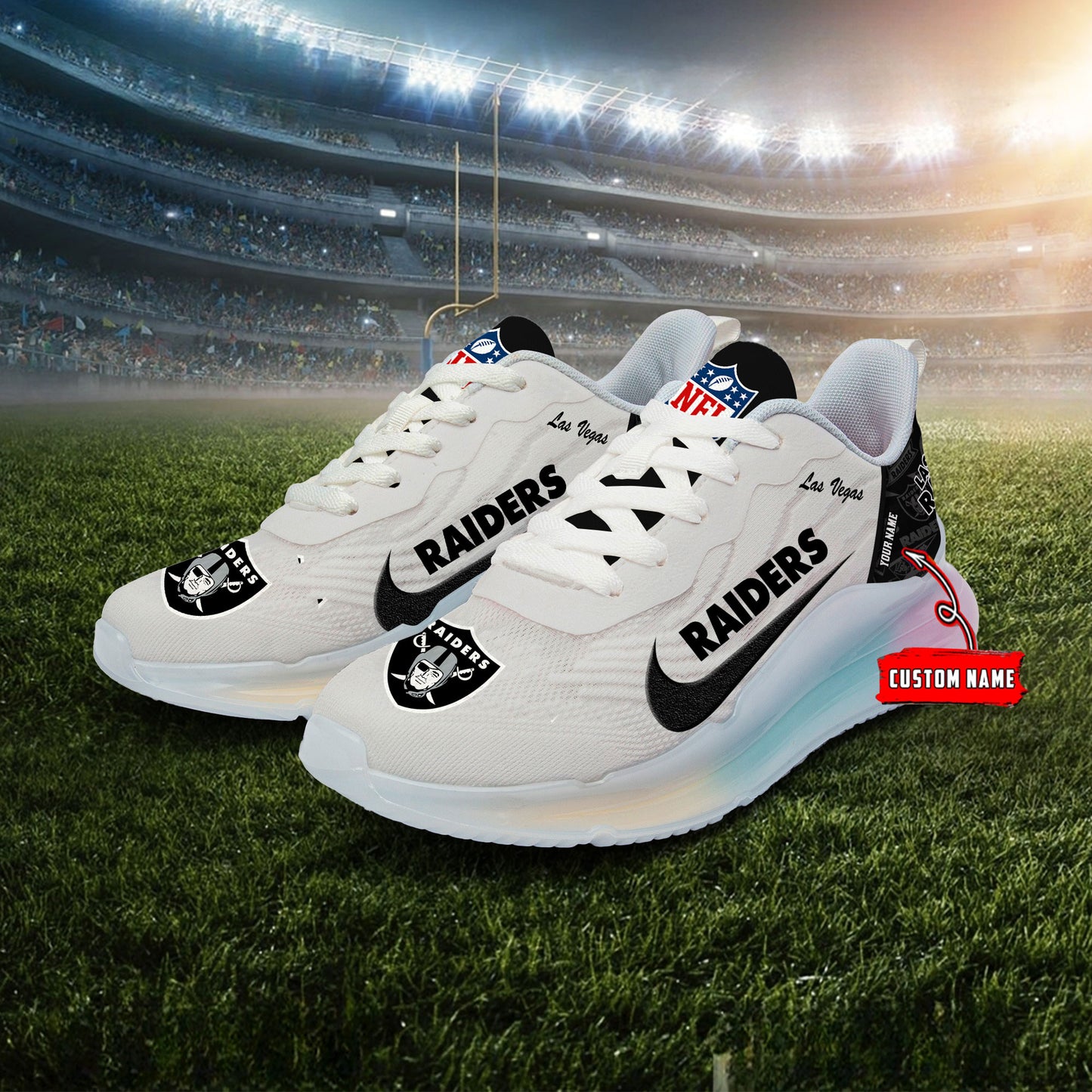 Las Vegas Raiders Rainbow Cushion Running Shoes AZBTCRS00023
