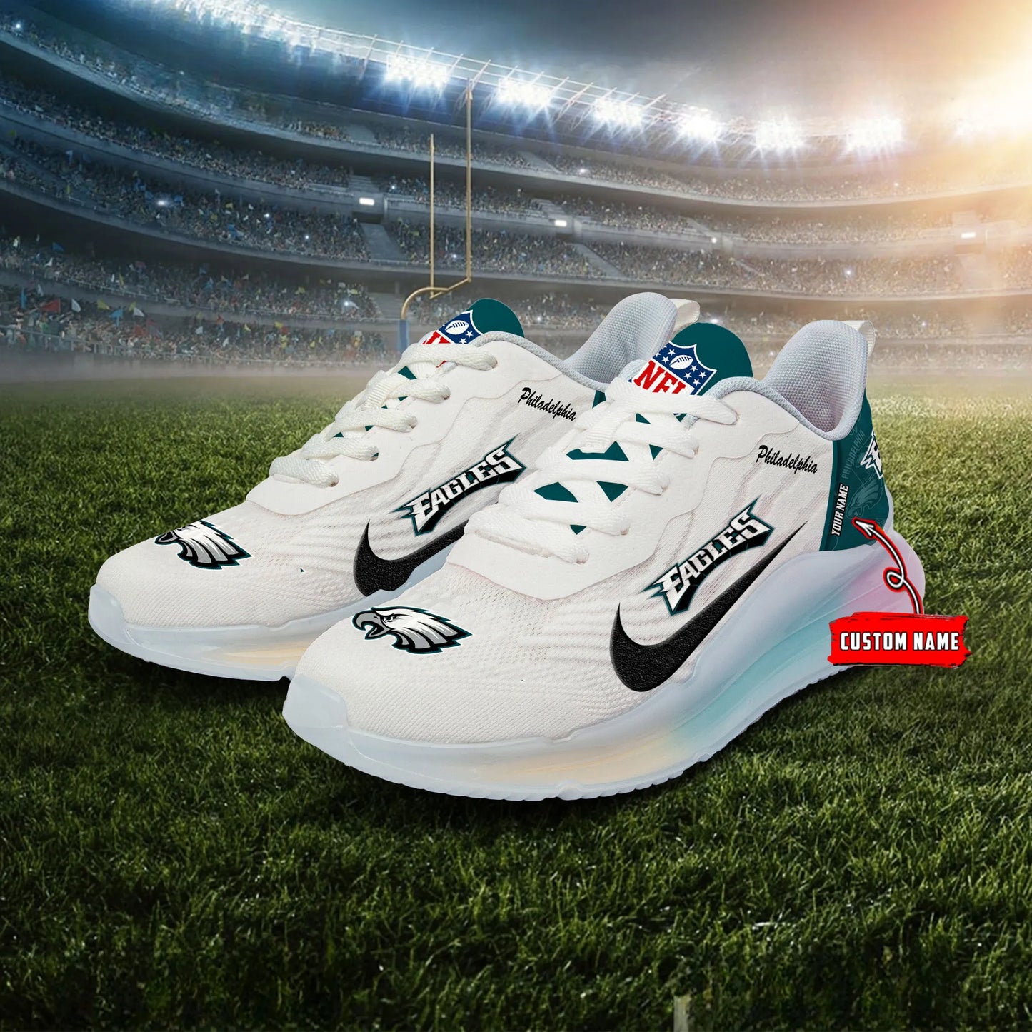 Philadelphia Eagles  Rainbow Cushion Running Shoes AZBTCRS00024