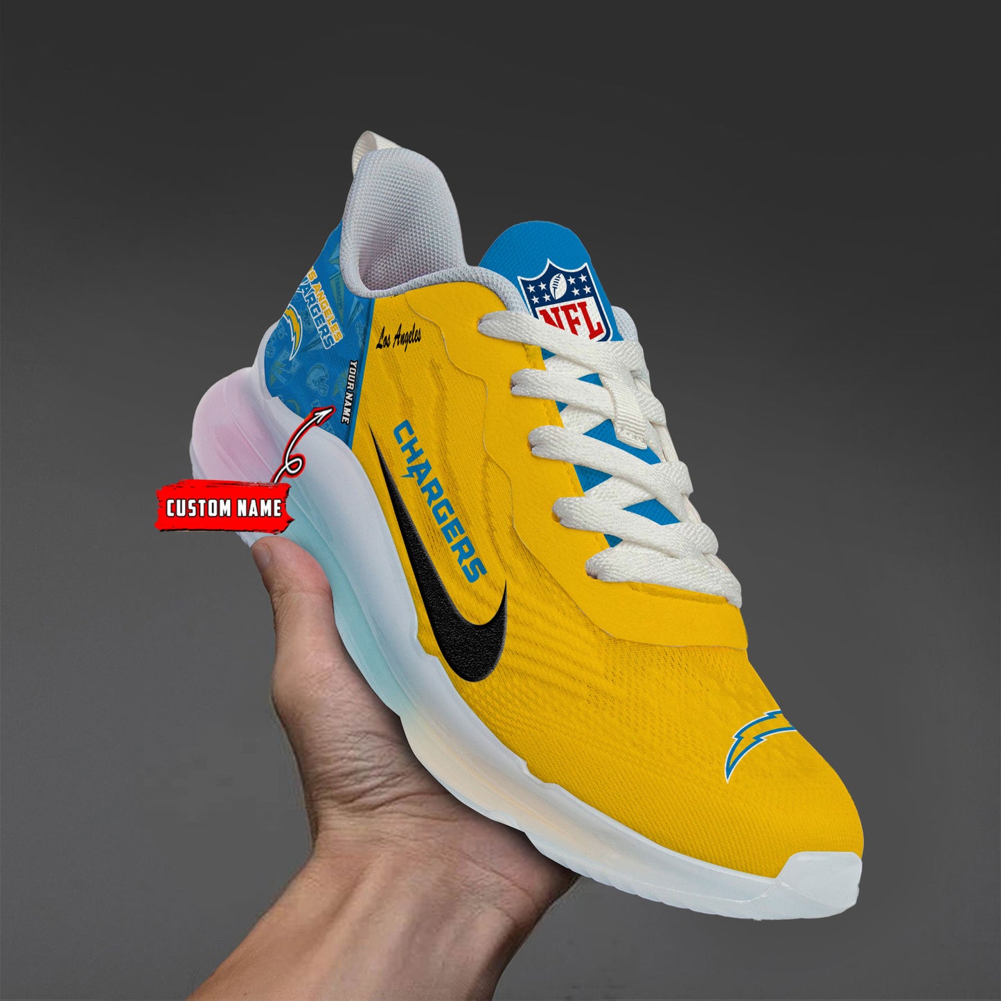 Los Angeles Chargers Rainbow Cushion Running Shoes AZBTCRS00027