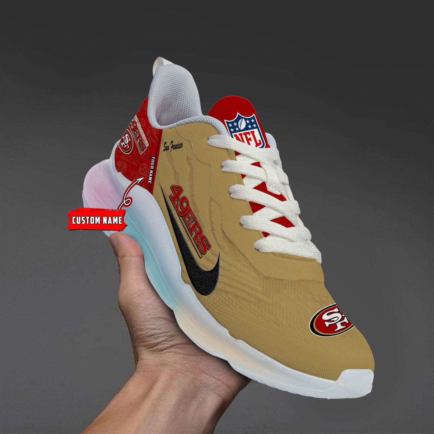 San Francisco 49ers Rainbow Cushion Running Shoes AZBTCRS00028