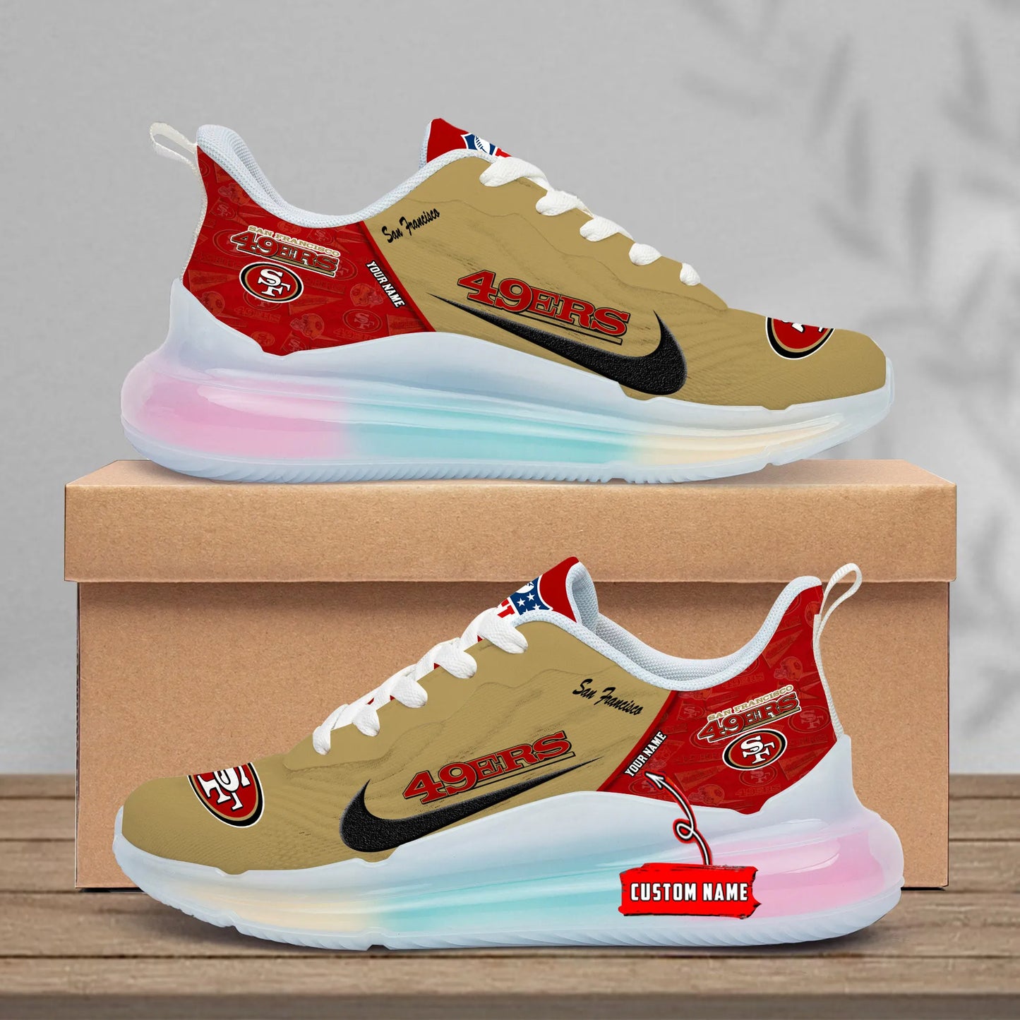 San Francisco 49ers Rainbow Cushion Running Shoes AZBTCRS00028