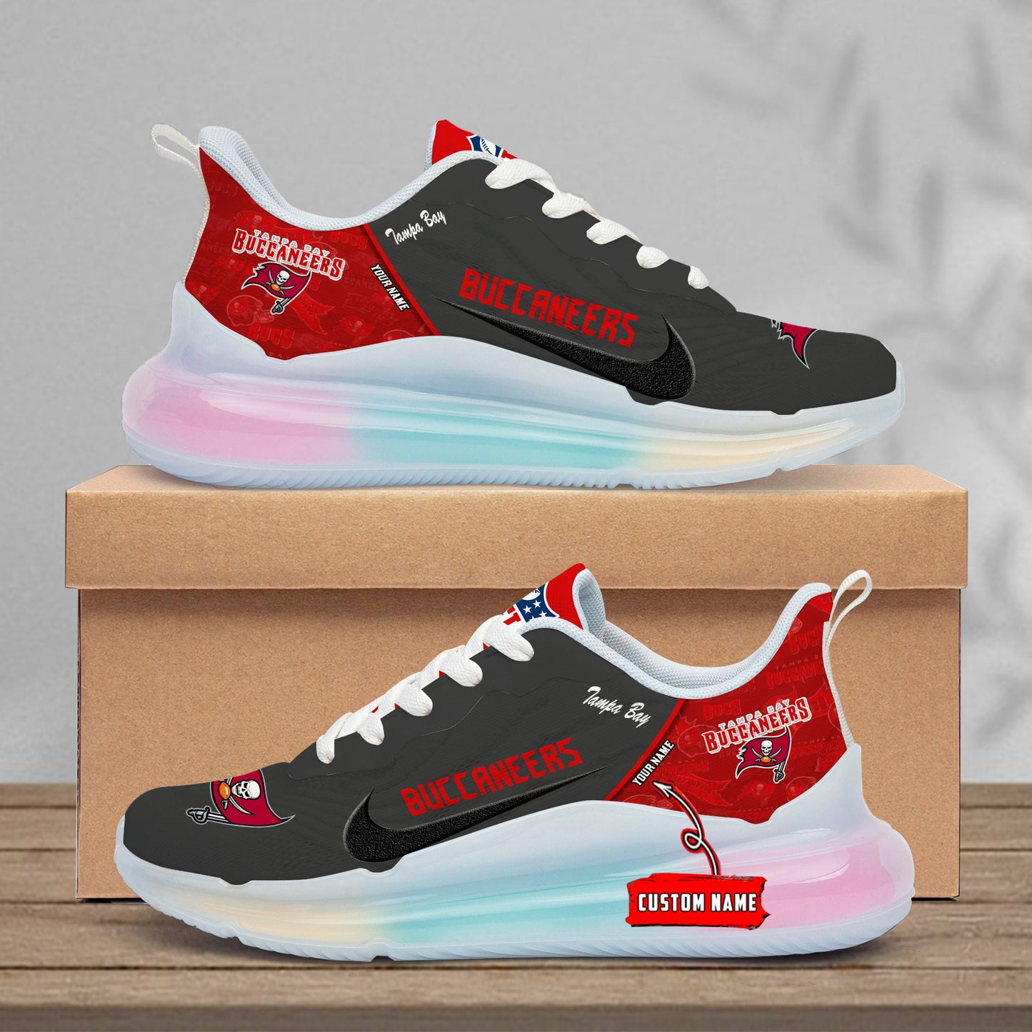 Tampa Bay Buccaneers Rainbow Cushion Running Shoes AZBTCRS00030