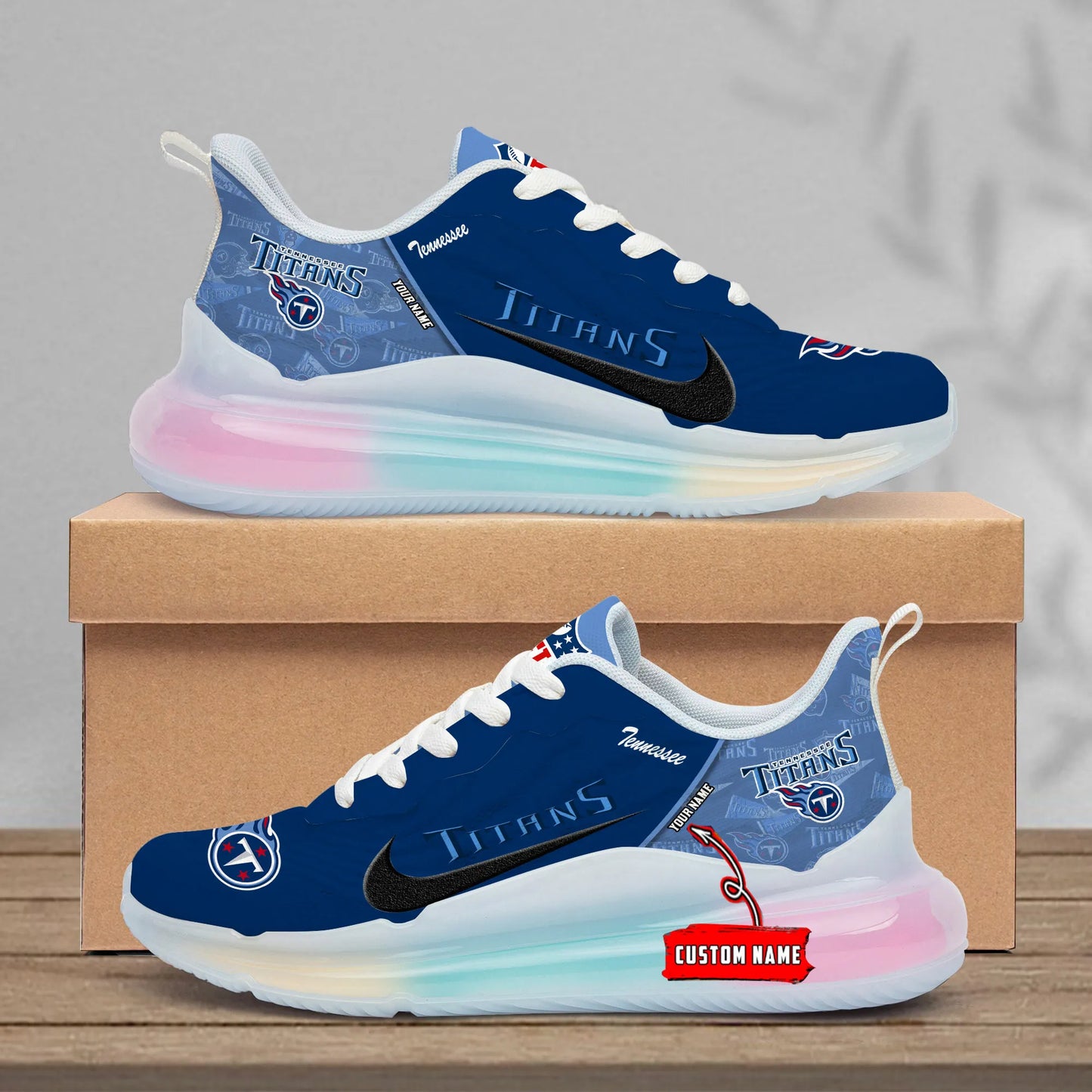 Tennessee Titans  Rainbow Cushion Running Shoes AZBTCRS00031