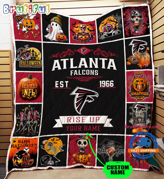 Atlanta Falcons Special Pumpkin Halloween Quilt Blanket AZBTQLT000002