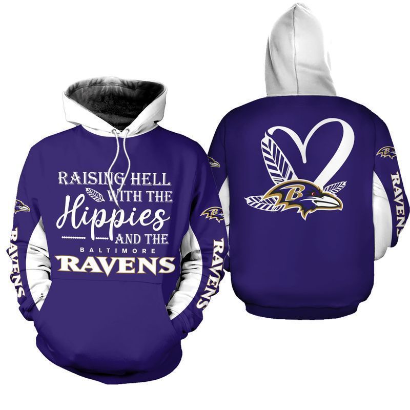 NFL Baltimore Ravens Limited Edition All Over Print Hoodie Sweatshirt Zip Hoodie T shirt  Unisex