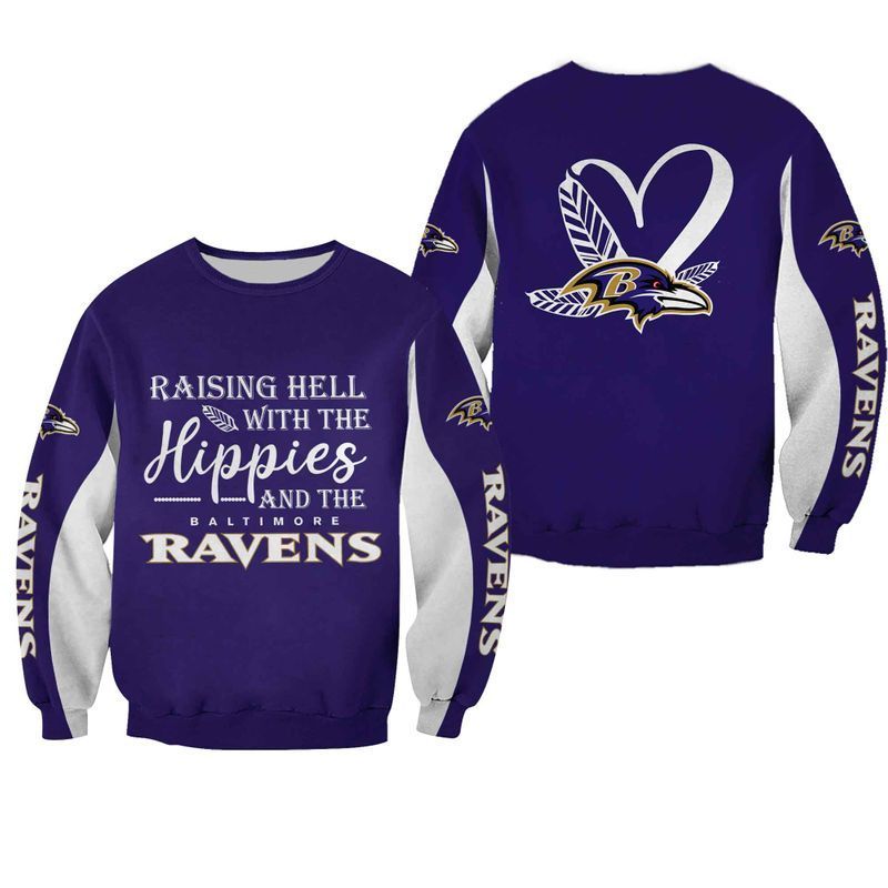 NFL Baltimore Ravens Limited Edition All Over Print Hoodie Sweatshirt Zip Hoodie T shirt  Unisex